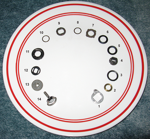 Suntour Index Shifter Ordered and Numbered Parts View
